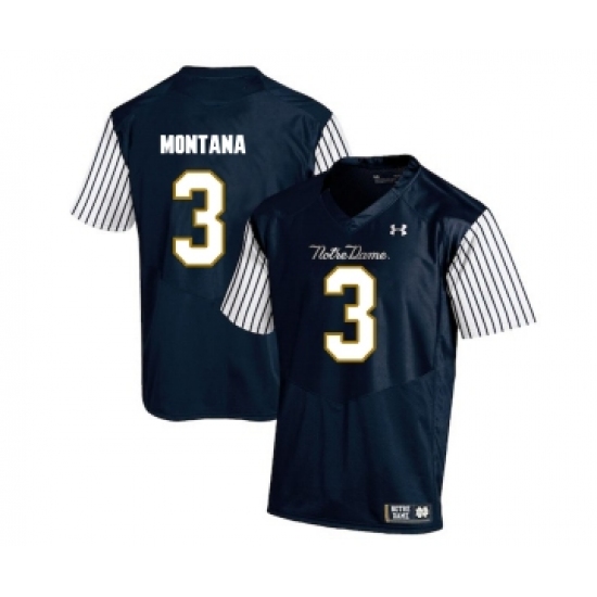 Notre Dame Fighting Irish 3 Joe Montana Navy College Football Jersey - Ujersey