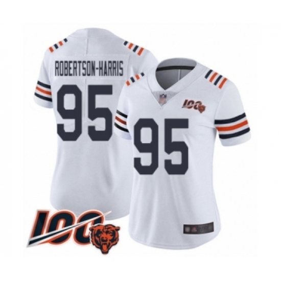 Women's Chicago Bears #95 Roy Robertson-Harris White 100th Season Limited Football Jersey - Ujersey