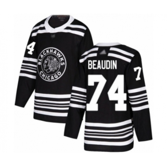 Youth Chicago Blackhawks #74 Nicolas Beaudin Authentic Black Alternate Hockey Jersey - Ujersey