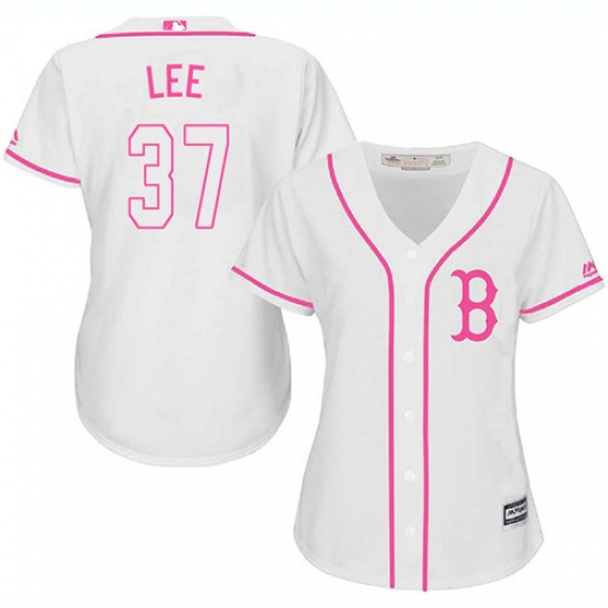 Women's Majestic Boston Red Sox #37 Bill Lee Replica White Fashion MLB Jersey - Ujersey