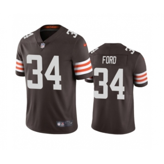 Men's Cleveland Browns #34 Jerome Ford Brown Vapor Stitched Game Jersey