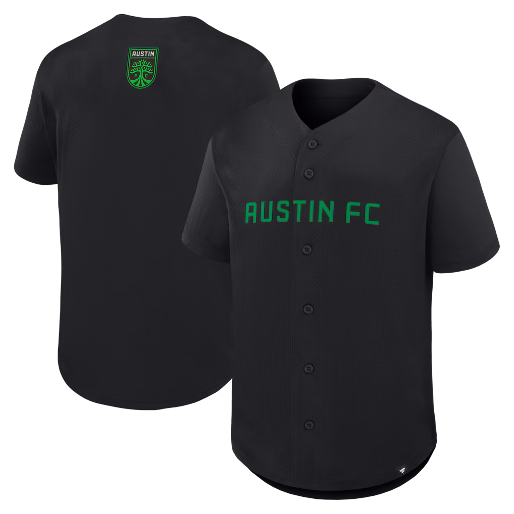 Men's Austin FC Fanatics Black Maximum Intensity Button-Up Jersey