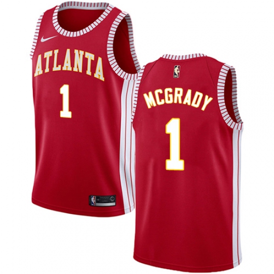 Men's Nike Atlanta Hawks #1 Tracy Mcgrady Authentic Red NBA Jersey Statement Edition - Ujersey