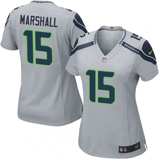 Women Nike Seattle Seahawks #15 Brandon Marshall Game Grey Alternate NFL Jersey - Ujersey