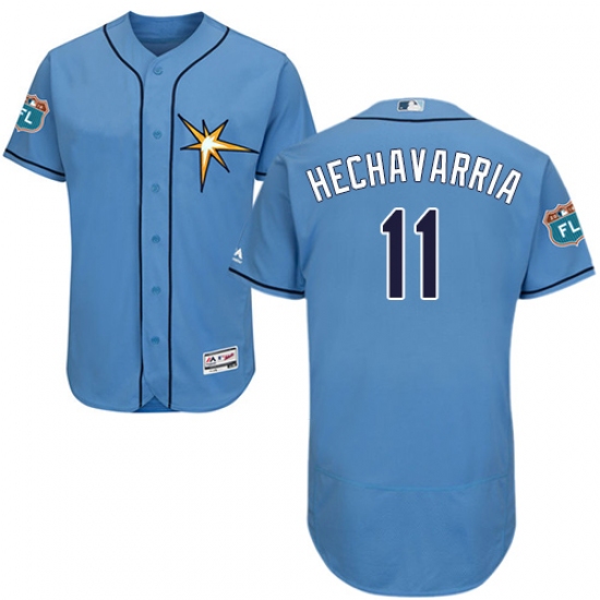 Men's Majestic Tampa Bay Rays #11 Adeiny Hechavarria Light Blue Flexbase Authentic Collection MLB Jersey - Ujersey