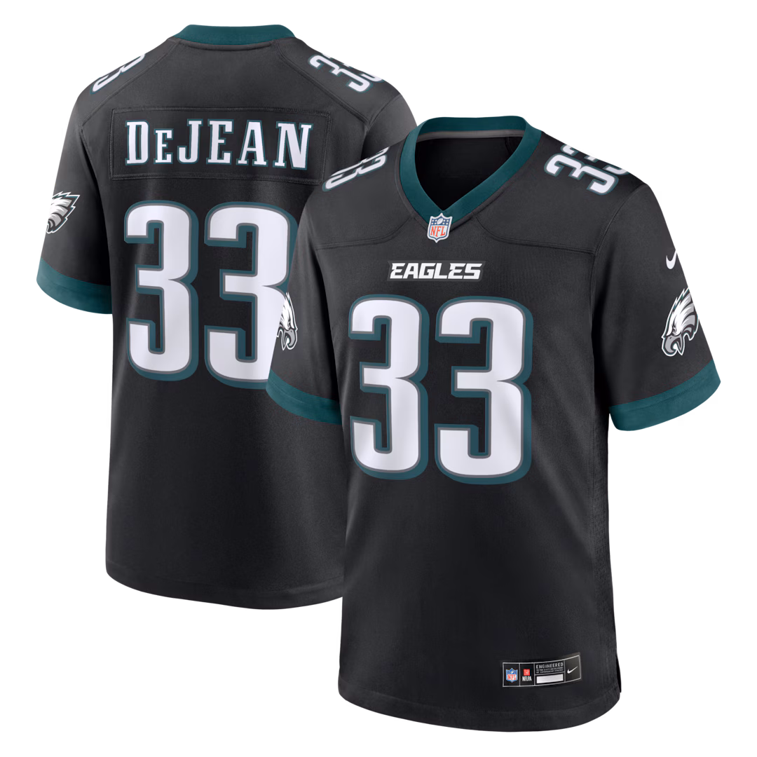 Men's Philadelphia Eagles Cooper DeJean Nike Black Alternate Game Jersey