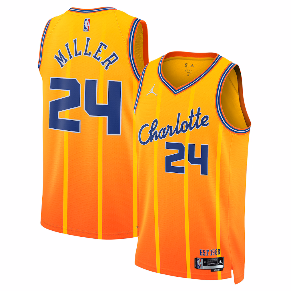 Unisex Charlotte Hornets Brandon Miller Jordan Brand Orange 2025/26 Swingman Jersey - City Edition - ujerseystore
