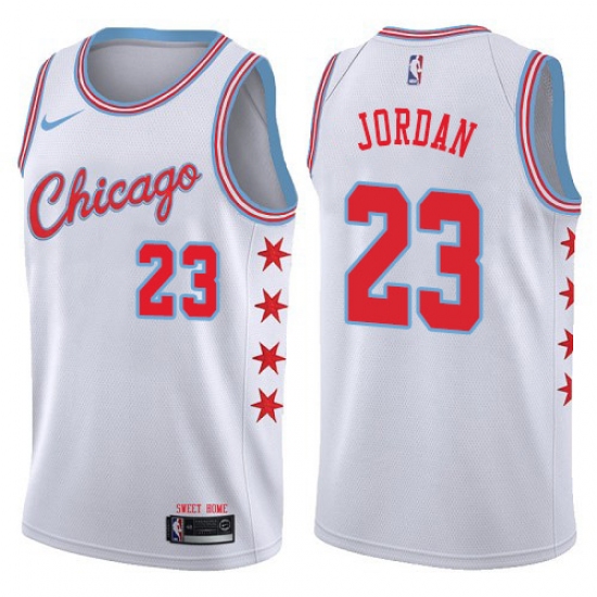 Youth Nike Chicago Bulls #23 Michael Jordan Swingman White NBA Jersey - City Edition - ujerseystore