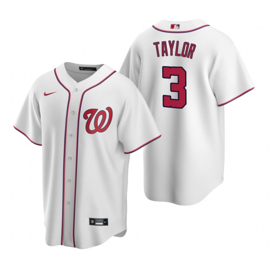Men's Nike Washington Nationals #3 Michael A. Taylor White Home Stitched Baseball Jersey - Ujersey