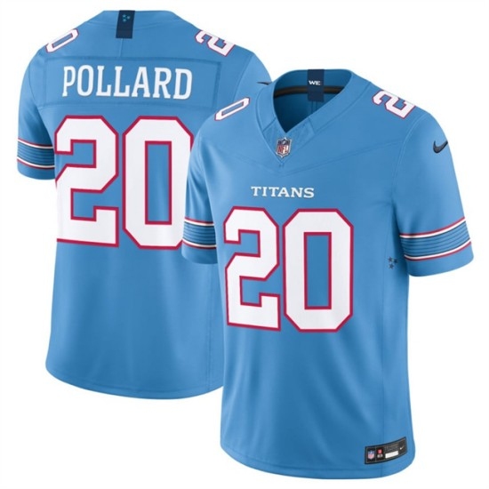 Men's Tennessee Titans #20 Tony Pollard Light Blue 2026 F.U.S.E. Vapor Limited Stitched Football Jersey - Ujersey