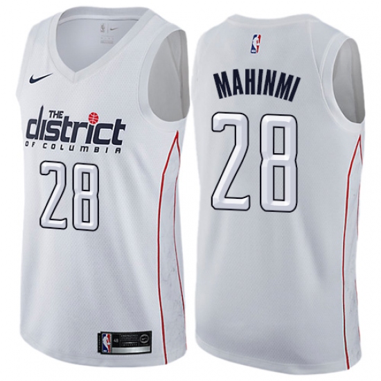 Men's Nike Washington Wizards #28 Ian Mahinmi Authentic White NBA Jersey - City Edition - Ujersey