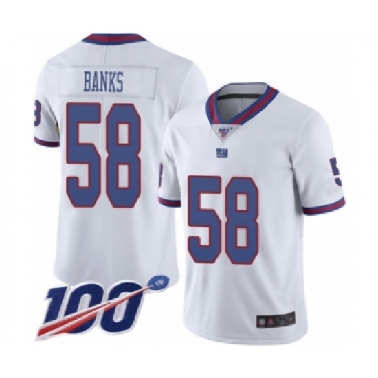 Men's New York Giants #58 Carl Banks Limited White Rush Vapor Untouchable 100th Season Football Jersey - Ujersey