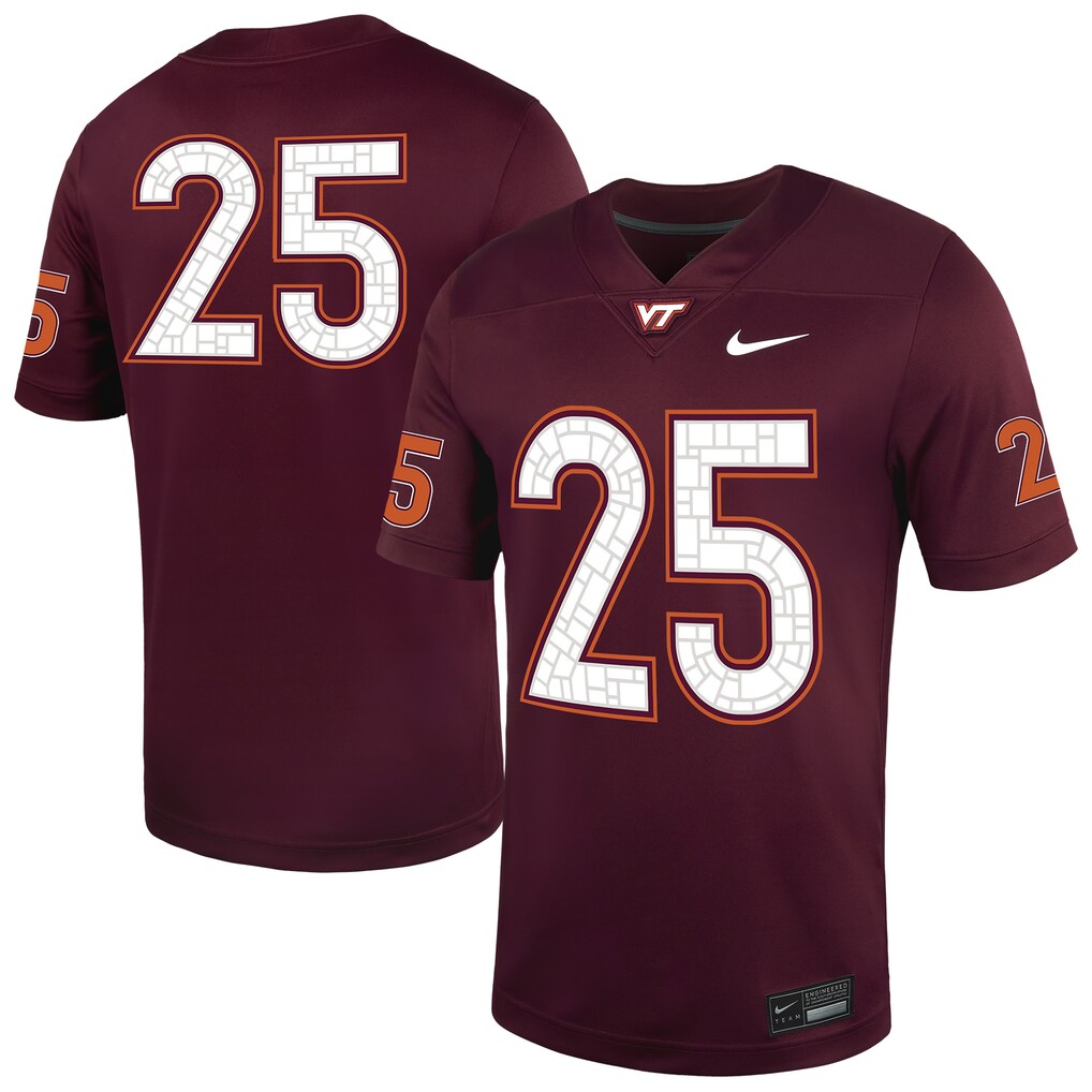Men's Nike #25 Maroon Virginia Tech Hokies Untouchable Football Jersey - ujerseystore