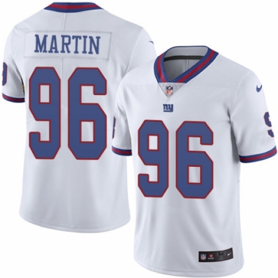Men's Nike New York Giants #96 Kareem Martin Limited White Rush Vapor Untouchable NFL Jersey - Ujersey