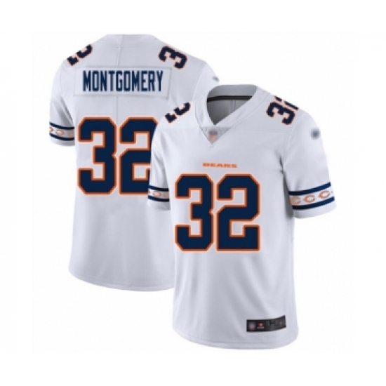 Men's Chicago Bears #32 David Montgomery White Team Logo Fashion Limited Football Jersey - Ujersey