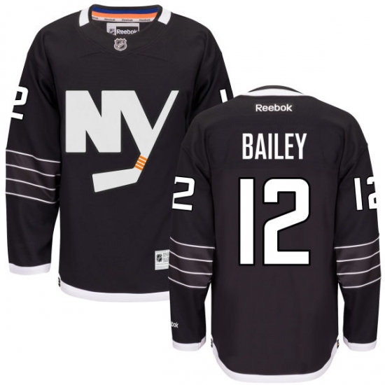 Women's Reebok New York Islanders #12 Josh Bailey Premier Black Third NHL Jersey - Ujersey