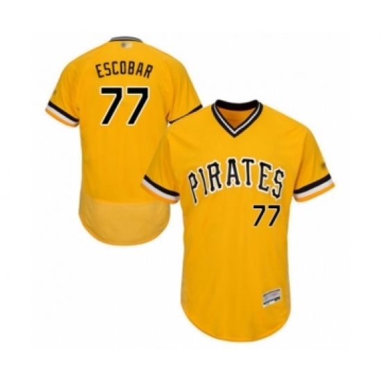 Men's Pittsburgh Pirates #77 Luis Escobar Gold Alternate Flex Base Authentic Collection Baseball Player Jersey - Ujersey