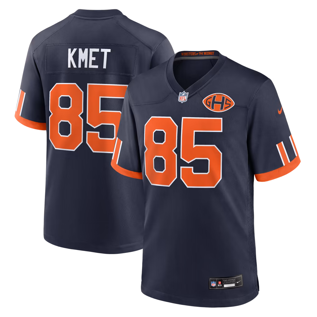 Men's Chicago Bears Cole Kmet Nike Navy 2026 Rivalries Collection Game Jersey - U-jersey