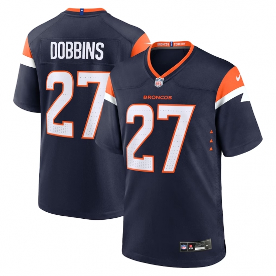 Men's Denver Broncos #27 J.K. Dobbins Navy 2025 Alternate Football Stitched Game Jersey - Ujersey