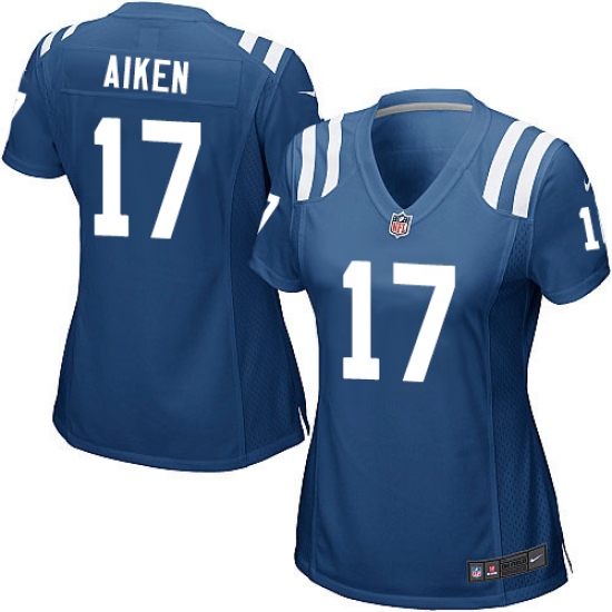 Women's Nike Indianapolis Colts #17 Kamar Aiken Game Royal Blue Team Color NFL Jersey - Ujersey