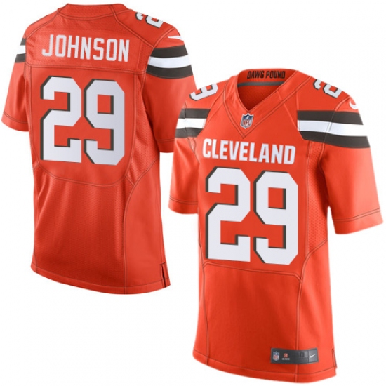 Men's Nike Cleveland Browns #29 Duke Johnson Elite Orange Alternate NFL Jersey - Ujersey