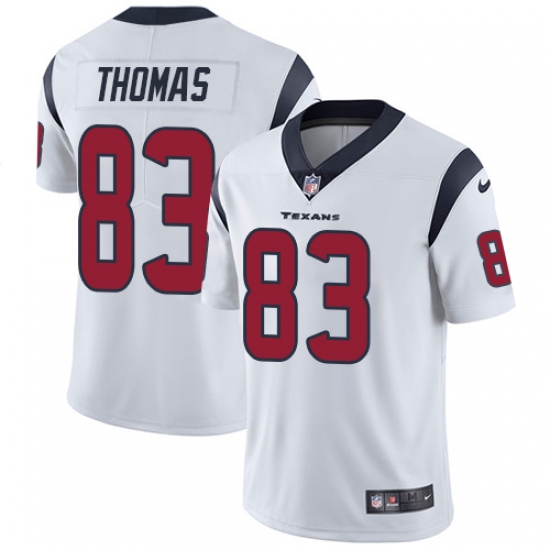 Men's Nike Houston Texans #83 Jordan Thomas White Vapor Untouchable Limited Player NFL Jersey - Ujersey