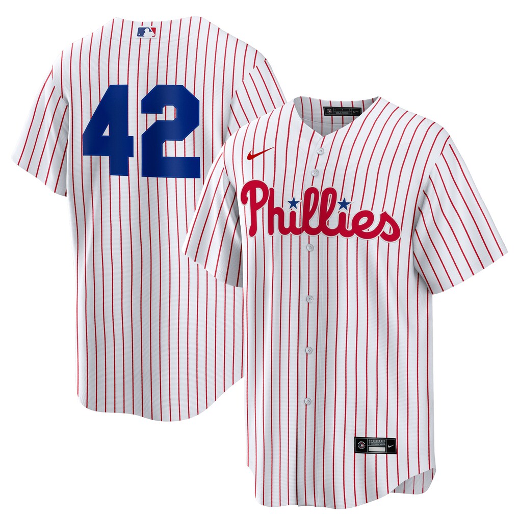 Men's Philadelphia Phillies Nike White Home  2025 Jackie Robinson Day Replica Jersey - Ujersey NHL