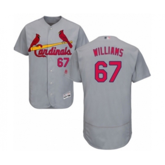 Men's St. Louis Cardinals #67 Justin Williams Grey Road Flex Base Authentic Collection Baseball Player Jersey - Ujersey