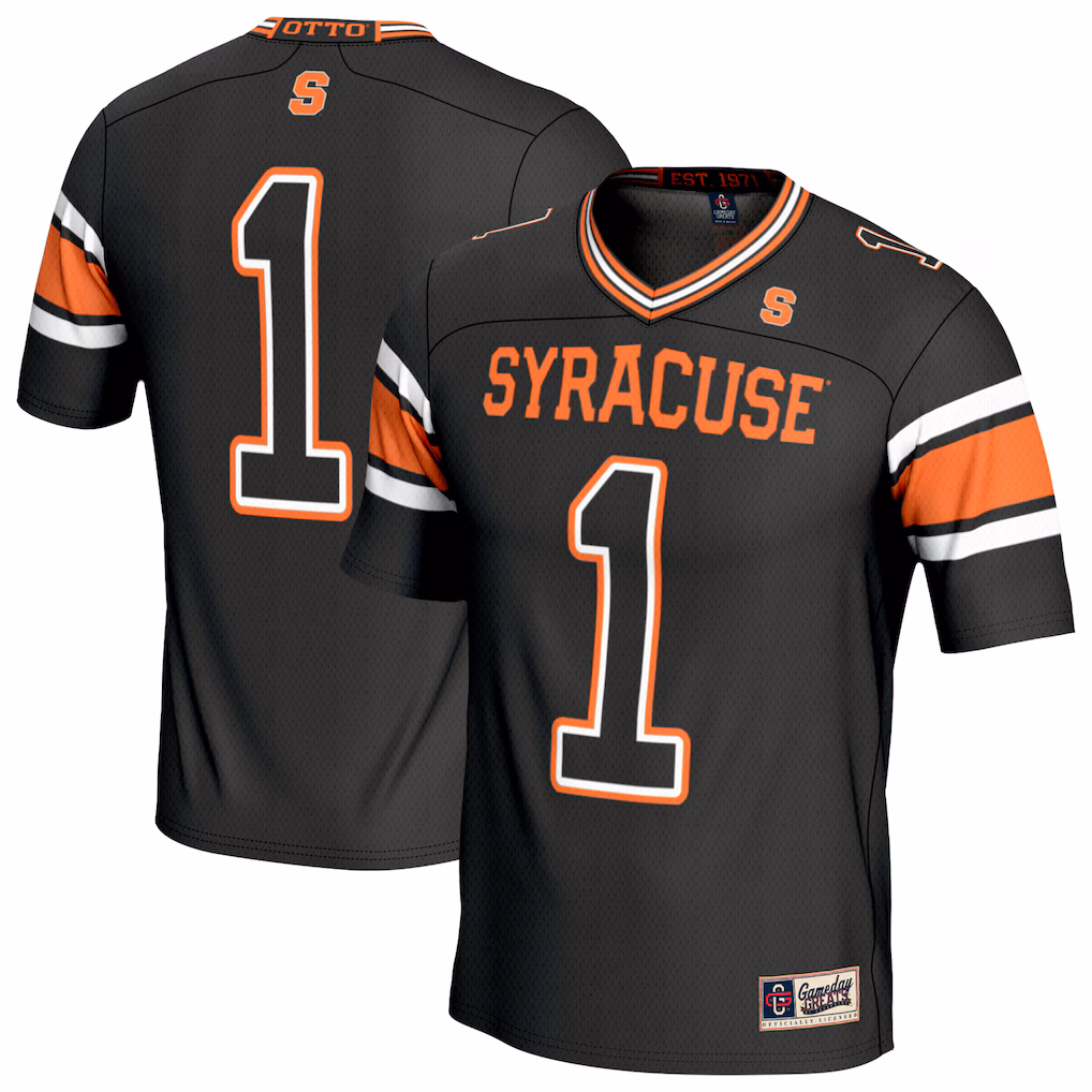 Unisex GameDay Greats Black #1 Syracuse Orange Lightweight Collegiate Football Fashion Jersey - Ujersey NFL Shop