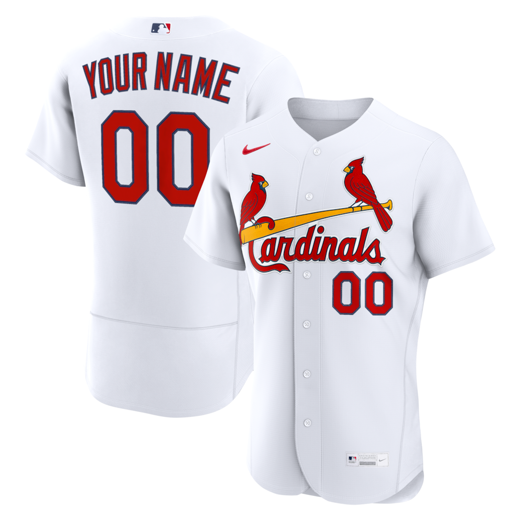 Men's St. Louis Cardinals Nike White Home Authentic Custom Jersey - ujerseystore