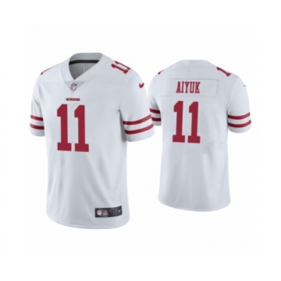 Men's San Francisco 49ers #11 Brandon Aiyuk 2020 White Vapor Untouchable Limited Player Football Jersey - Ujersey