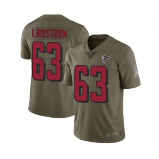 Men's Atlanta Falcons #63 Chris Lindstrom Limited Olive 2017 Salute to Service Football Jersey - Ujersey