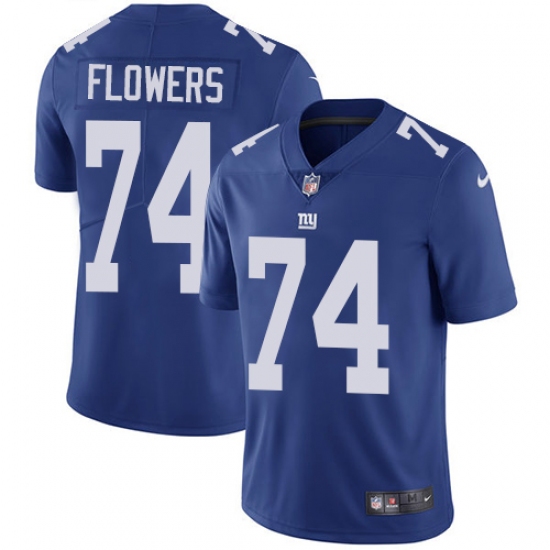 Youth Nike New York Giants #74 Ereck Flowers Elite Royal Blue Team Color NFL Jersey - Ujersey