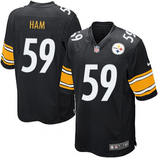 Men's Nike Pittsburgh Steelers #59 Jack Ham Game Black Team Color NFL Jersey - Ujersey