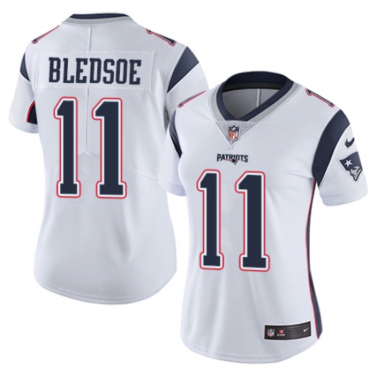 Women's Nike New England Patriots #11 Drew Bledsoe White Vapor Untouchable Limited Player NFL Jersey - Ujersey