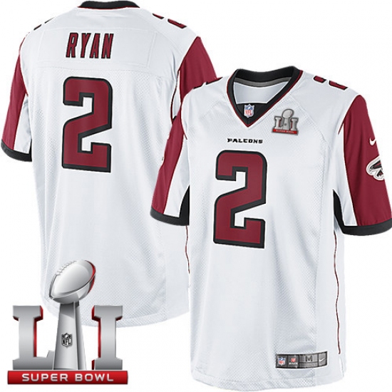 Men's Nike Atlanta Falcons #2 Matt Ryan White Super Bowl LI 51 Vapor Untouchable Limited Player NFL Jersey - Ujersey