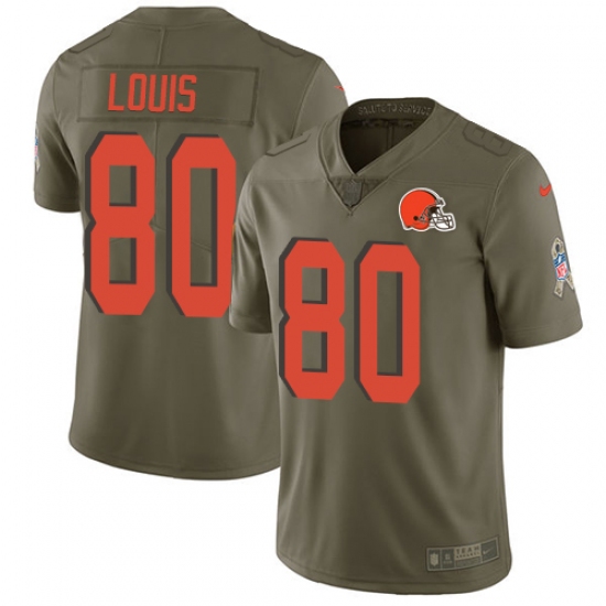 Men's Nike Cleveland Browns #80 Ricardo Louis Limited Olive 2017 Salute to Service NFL Jersey - Ujersey