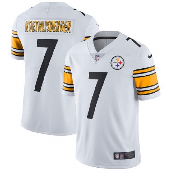 Youth Nike Pittsburgh Steelers #7 Ben Roethlisberger White Vapor Untouchable Limited Player NFL Jersey - Ujersey