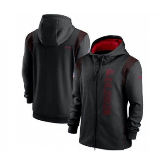 Men's Atlanta Falcons 2021 Black Sideline Team Performance Full-Zip Hoodie - Ujersey
