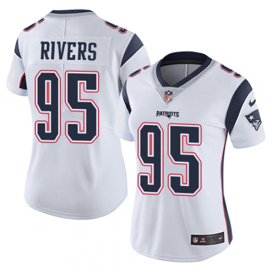 Women's Nike New England Patriots #95 Derek Rivers White Vapor Untouchable Limited Player NFL Jersey - Ujersey