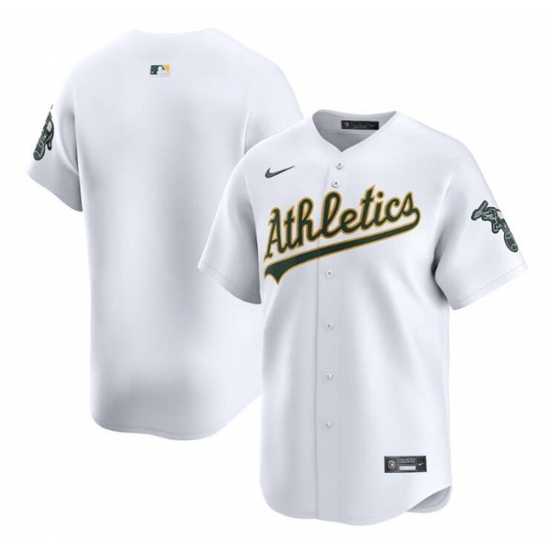 Men's Oakland Athletics Blank White Home Limited Stitched Jersey - Ujersey