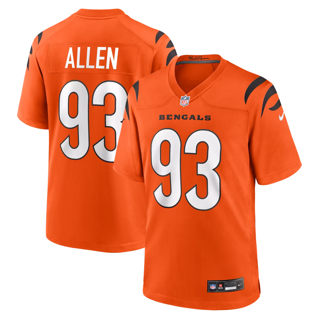Men's Cincinnati Bengals Jonathan Allen Nike Orange Alternate Game Jersey