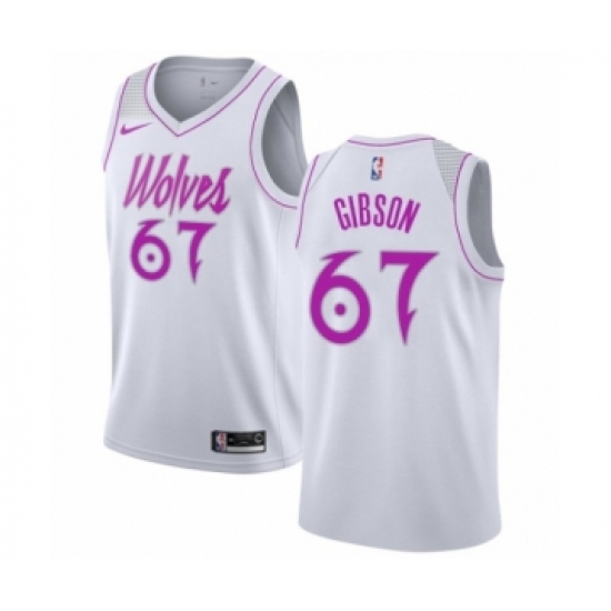 Women's Nike Minnesota Timberwolves #67 Taj Gibson White Swingman Jersey - Earned Edition - Ujersey