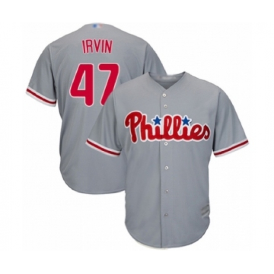 Youth Philadelphia Phillies #47 Cole Irvin Authentic Grey Road Cool Base Baseball Player Jersey - Ujersey