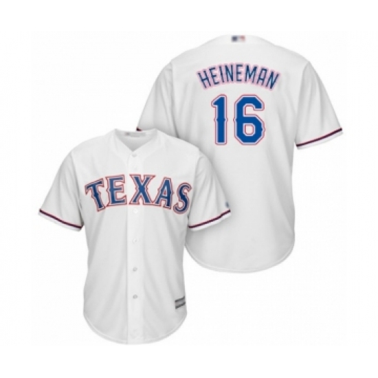 Youth Texas Rangers #16 Scott Heineman Authentic White Home Cool Base Baseball Player Jersey - Ujersey