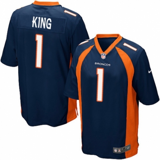 Men's Nike Denver Broncos #1 Marquette King Game Navy Blue Alternate NFL Jersey - Ujersey