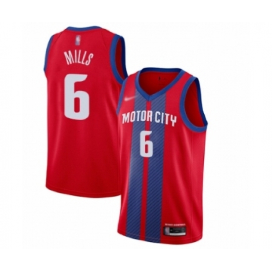 Men's Detroit Pistons #6 Terry Mills Swingman Red Basketball Jersey - 2019 20 City Edition - Ujersey