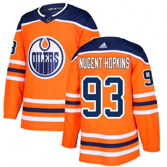 Youth Adidas Edmonton Oilers #93 Ryan Nugent-Hopkins Authentic Orange Home NHL Jersey - Ujersey