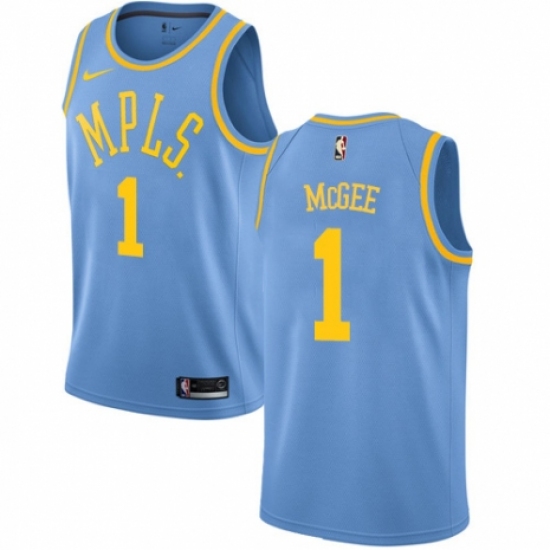 Women's Nike Los Angeles Lakers #1 JaVale McGee Swingman Blue Hardwood Classics NBA Jersey - Ujersey