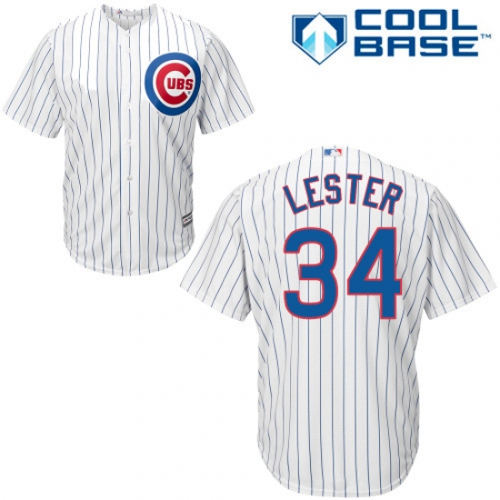 Youth Majestic Chicago Cubs #34 Jon Lester Authentic White Home Cool Base MLB Jersey - Ujersey